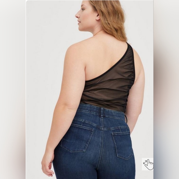 Mesh One Shoulder Contrast Lining Top torrid size 1, size 14/16 - Picture 4 of 9